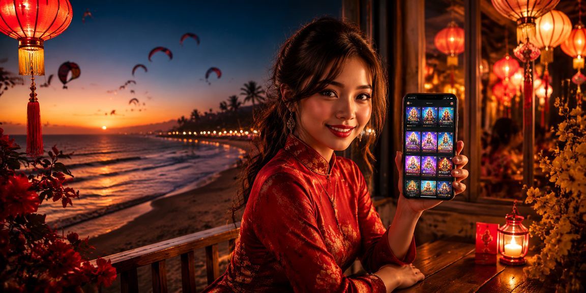 Người dùng tại Hội An xem kết quả xổ số trên điện thoại bên tách cà phê